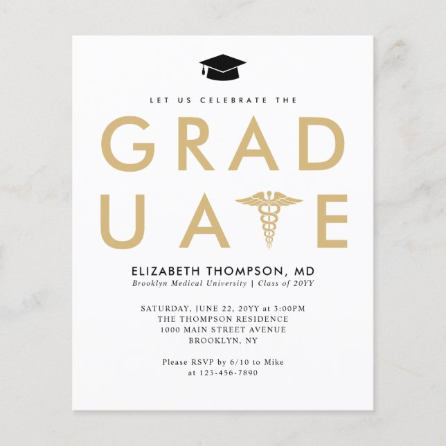 Budget Grad Médicale School Docteur Parti de Gradu (Devant)