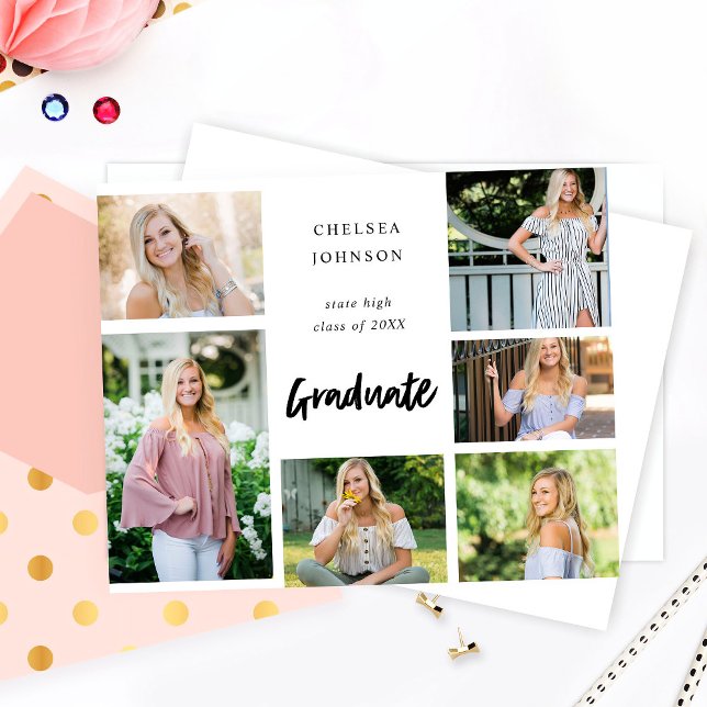 Budget Grad U Multi 6 Photo Gradué Faire-part (Créateur téléchargé)