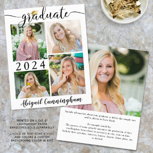 Budget Gradué Faire-part noir blanc Script