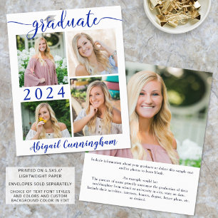 Budget Gradué Faire-part Royal Blue Script
