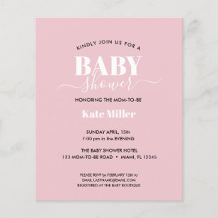 BUDGET GRAS ROSE BLANC ET NOIR BABY SHOWER
