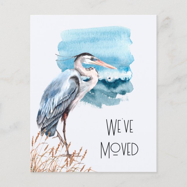 Budget Great Blue Heron Ocean Nouvelle carte d'adr (Devant)