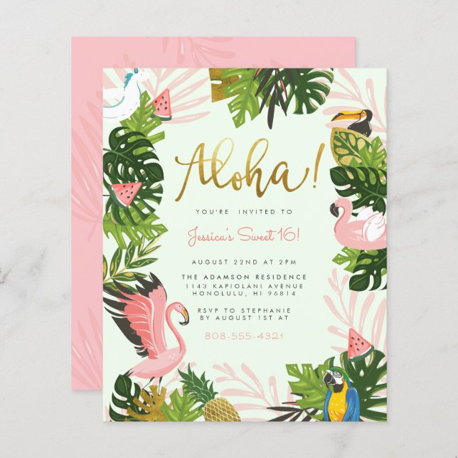 Budget Green Aloha Hawaii Tropical Gold Anniversai (Devant / Derrière)
