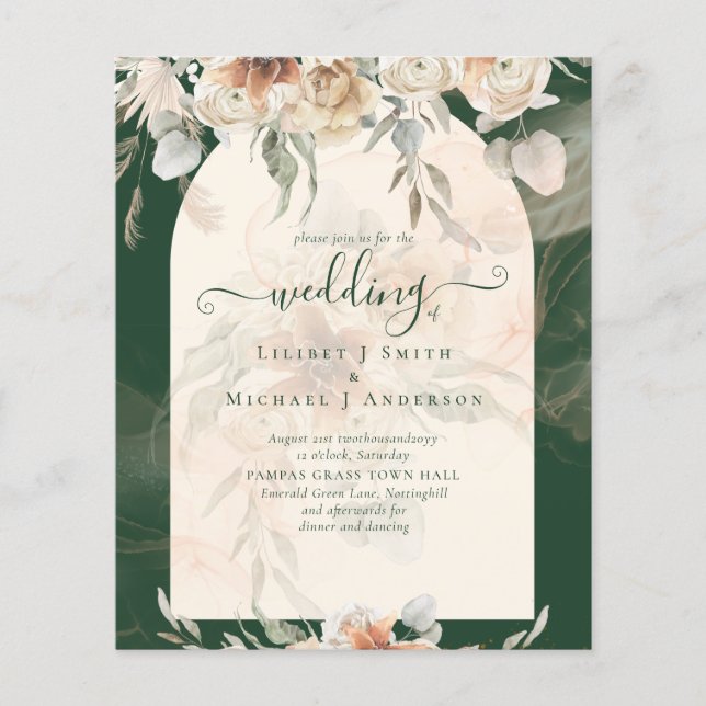 BUDGET Green BOHO Terracotta Floral Mariage (Devant)
