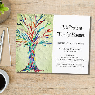 Budget Green Botanical Family Reunion Invitation