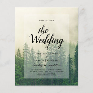BUDGET Green Forest Pine Trees Mariage INVITER