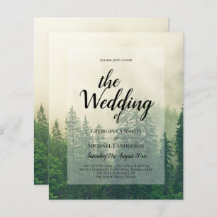 BUDGET Green Forest Pine Trees Mariage INVITER