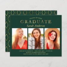 Budget Green Gold 3 - Invitations de diplôme photo