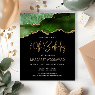 Budget Green Gold Agate 70e anniversaire Invitatio
