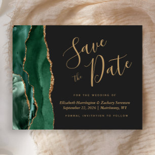 Budget Green Gold Agate Dark Mariage Enregistrer l
