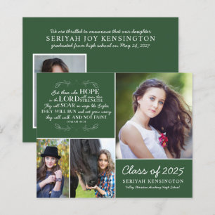 Budget Green Graduation Bible Verse Photo Collage