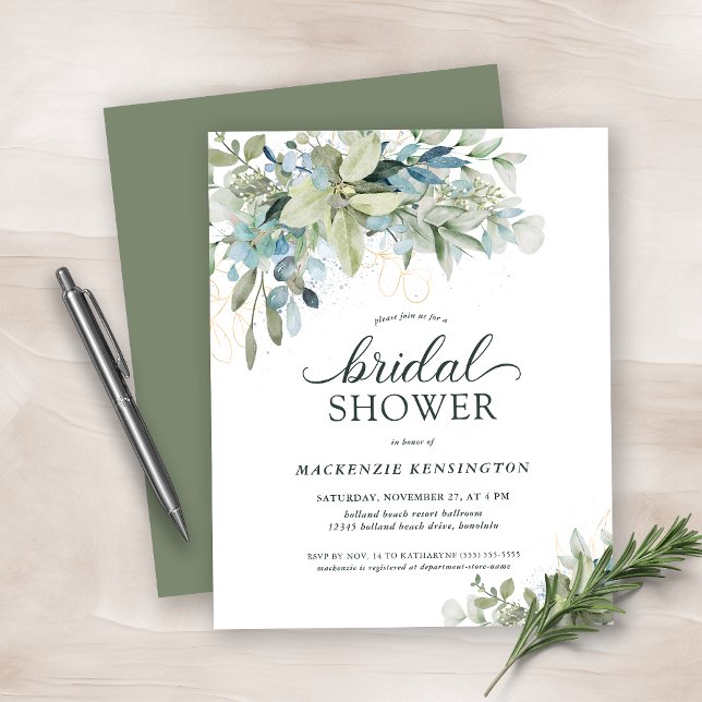BUDGET Green Invitation à la douche nuptiale (Créateur téléchargé)