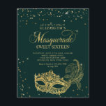 BUDGET Green Parties scintillant or Masquerade Swe<br><div class="desc">La parties scintillant dorée scintillante masque à boule masqué avec des confettis d'or.</div>