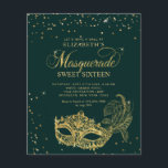 BUDGET Green Parties scintillant or Masquerade Swe<br><div class="desc">La parties scintillant dorée scintillante masque à boule masqué avec des confettis d'or.</div>