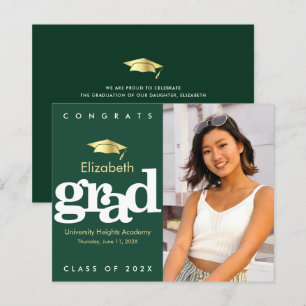 Budget Green Photo Graduation Gold Casquette Invit