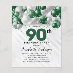Budget Green Silver Balloon Parties scintillant 90