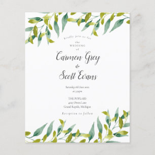 Budget Greenery Chic Script Faire-part de mariage