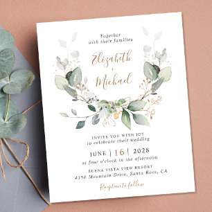 Budget Greenery Code QR Faire-part de mariage phot