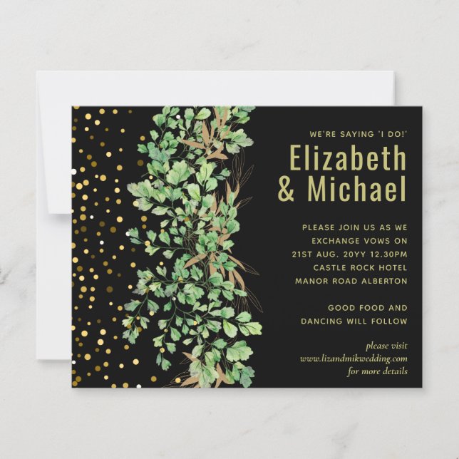 Budget Greenery Feuille Night Sky Mariage (Devant)