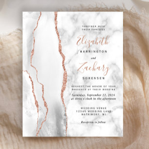 Budget Gris Blanc Rose Or Agate Mariage en marbre