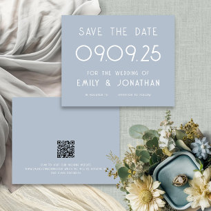 Budget gros texte Dusty Blue Wedding Enregistrer l