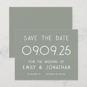 Budget Grosse typographie Sage Mariage vert