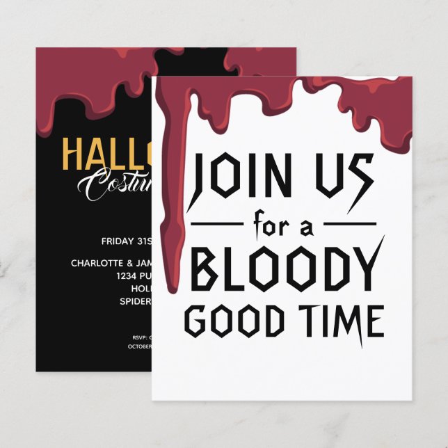 BUDGET Halloween fête sanglante Bonne heure (Devant / Derrière)