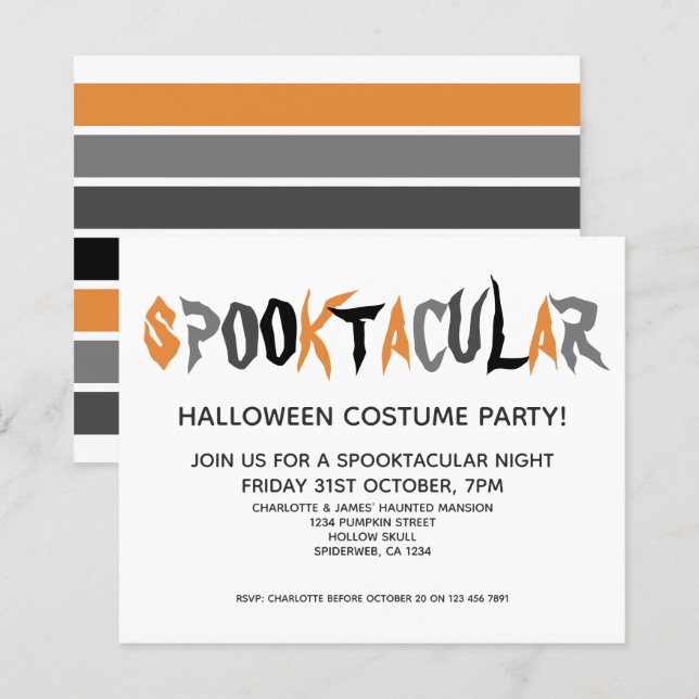 BUDGET Halloween Spooktacular Fête Rayée (Devant / Derrière)