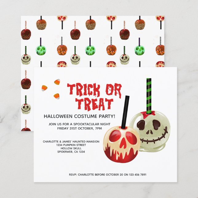 BUDGET Halloween Trou ou traiter crâne bonbon (Devant / Derrière)