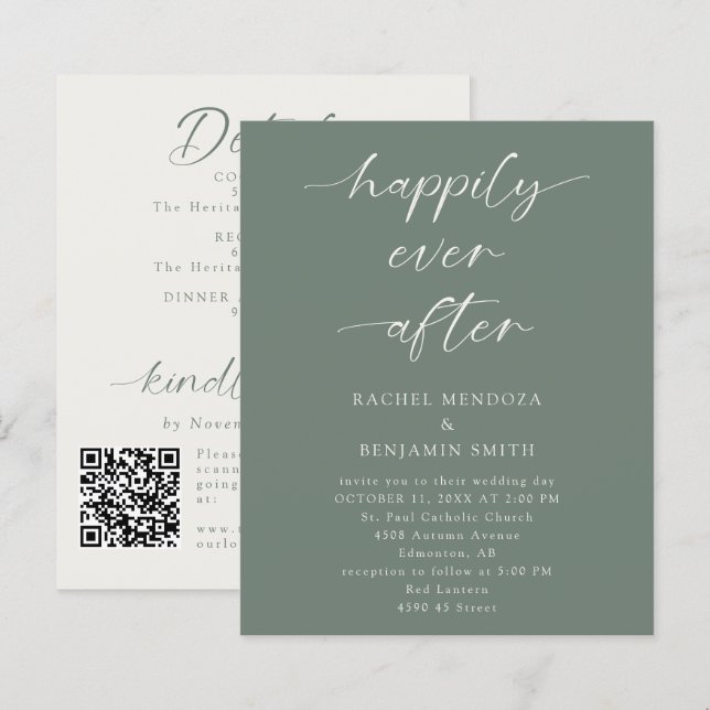 Budget Happily Ever After Wedding 2-Sided Details  (Devant / Derrière)