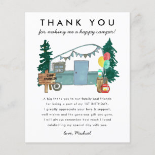 Budget Happy Camper Camping Merci Anniversaire