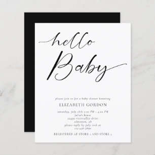 Budget Hello Baby shower Minimal Sexe Noir