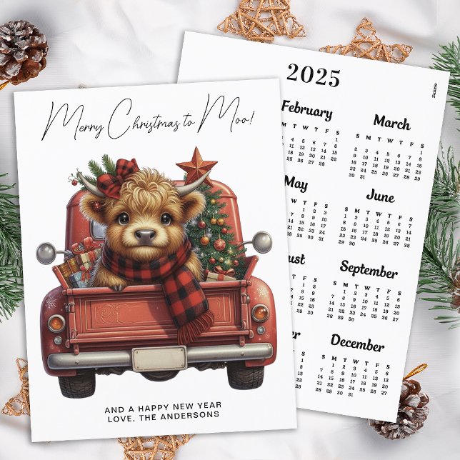 Budget Highland Cow 2025 Calendrier Camion Noël (Créateur téléchargé)