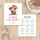 Budget Highland Cow 2025 Calendrier Joyeux Noël<br><div class="desc">Budget mignon Santa Hat Highland Cow 2025 Calendrier Joyeux Noël. Un prix réduit de 4, 5 x 5, 6 pouces semi-brillant de 110 livres, semblable en épaisseur à une carte postale. Il y a UN par feuille. La gentillesse festive pour vos souhaits de vacances, avec ce design amusant avec une...</div>