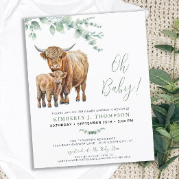 Budget Highland Cow Boho Baby shower de la végétat