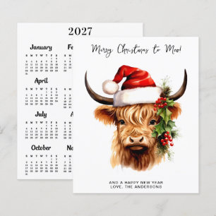 Budget Highland Cow Calendrier 2027 Joyeux Noël