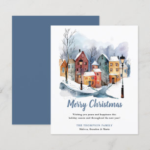 BUDGET Hiver Aquarelle Maisons Noël Salutation