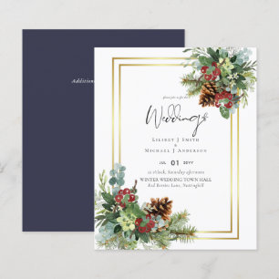 BUDGET Hiver Baies rouges Pine Cônes Mariage