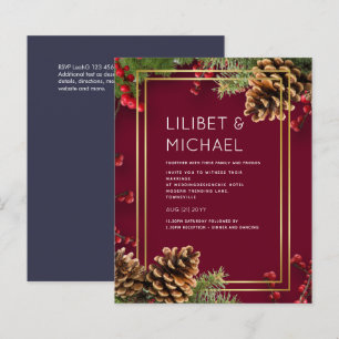BUDGET Hiver Baies rouges Pine Cônes Mariage