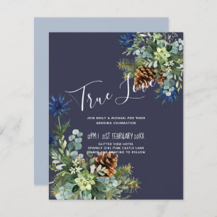 BUDGET Hiver Bleu Chardon Mariage Eucalyptus