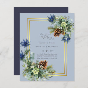 BUDGET Hiver Bleu Chardon Mariage Invite