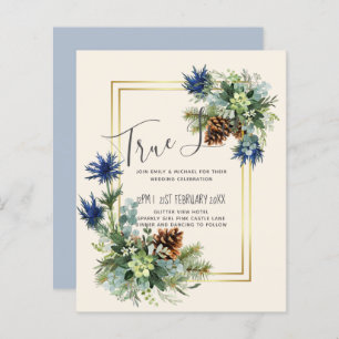 BUDGET Hiver Bleu Chardon Mariage Invite