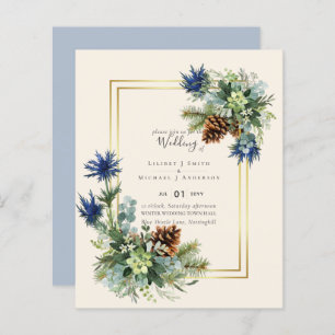 BUDGET Hiver Bleu Chardon Mariage Invite