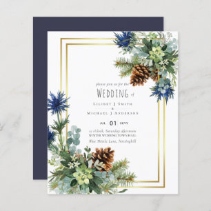 BUDGET Hiver Bleu Chardon Mariage Invite
