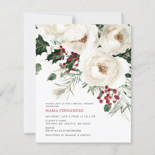 Budget hiver Noël Invitation de la douche nuptiale