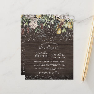 Budget hiver Rustique Faire-part de mariage neigeu
