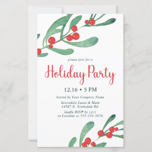 Budget Holly Company Fête Invitation