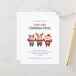 Budget Holly Jolly Fête de Noël Invitation