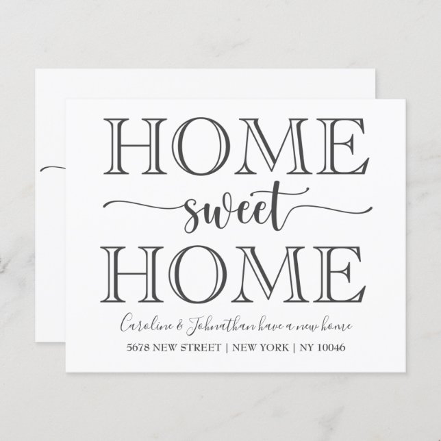 Budget Home Sweet Home Moving Faire-part (Devant / Derrière)