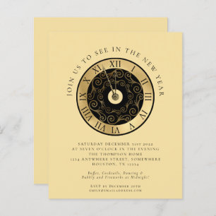 Budget Horloge Or Nouvel An Eve invitation